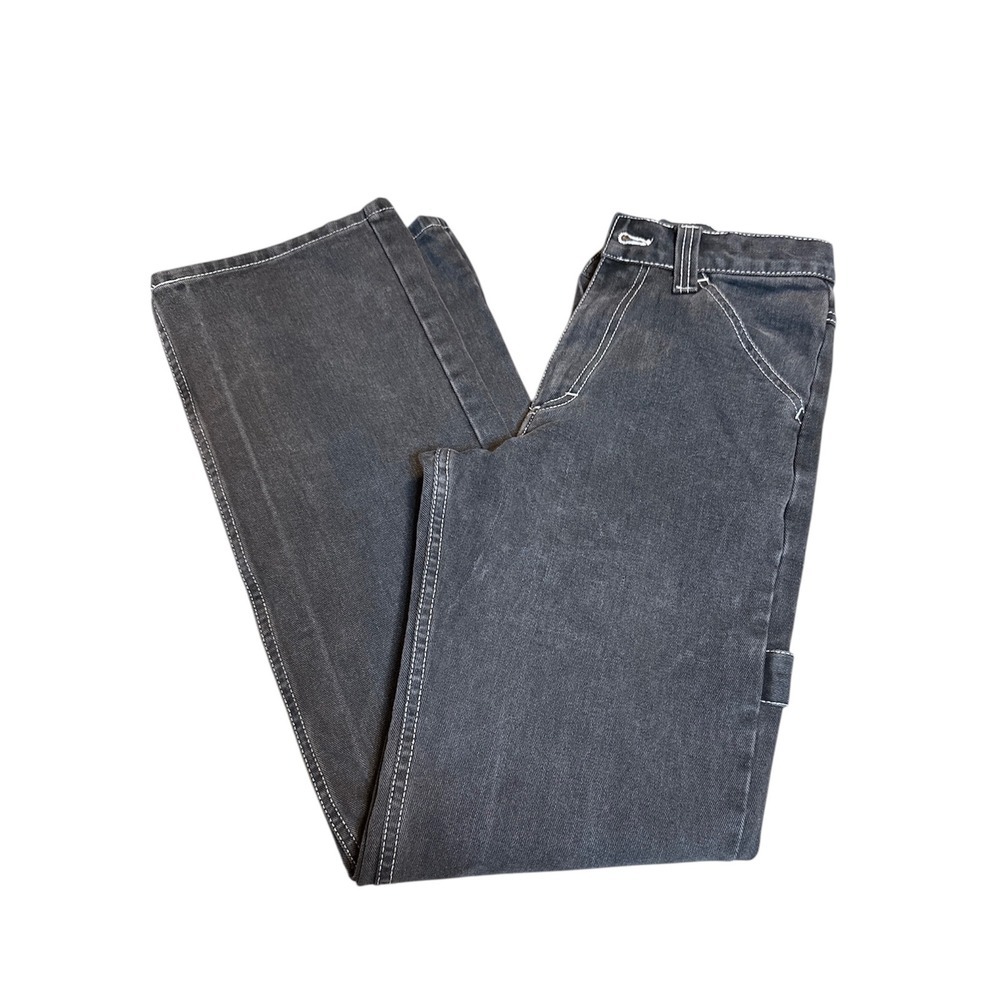 J Galt Carpenter Jeans Washed Black White Contrast Stitch Size Small
